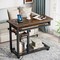 Rolling C Table with Charging Station, Mobile Side Table for Sofa and Bed